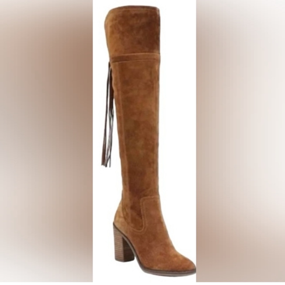 Franco Sarto Suede Over the Knee Elnora Heeled Boots